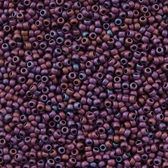 Toho Round Seed Bead 15/0 Matte Plum Iris 2.5-inch Tube (704)