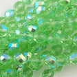 50 Czech Fire Polished 8mm Round Bead Peridot AB (50500X)