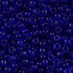 50g Toho Round Seed Beads 6/0 Transparent Cobalt (8)