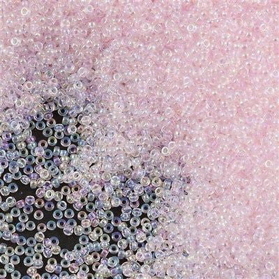Miyuki Round Seed Bead 15/0 Inside Color Lined Pale Pink AB 2-inch Tube (265)