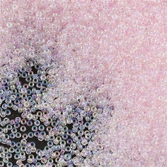 Miyuki Round Seed Bead 15/0 Inside Color Lined Pale Pink AB 10g Tube (265)