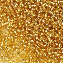 Toho Round Seed Bead 15/0 Silver Lined Gold 2.5-inch Tube (22)