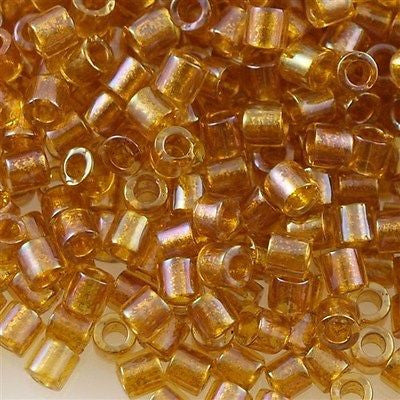 Miyuki Delica Seed Bead 8/0 Amber Inside Color Lined Topaz 6.7g Tube DBL65