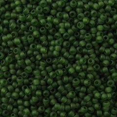 50g Toho Round Seed Beads 6/0 Transparent Matte Moss (940F)