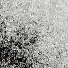 Miyuki 1.8mm Cube Seed Bead Transparent Crystal 8g Tube (131)