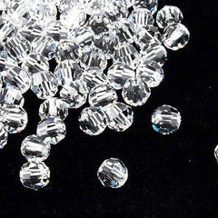 12 TRUE CRYSTAL 3mm Faceted Round Bead Crystal Clear (001)