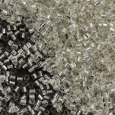 Toho Hex Seed Bead 11/0 Transparent Silver Lined Crystal 7.2g Tube (21)