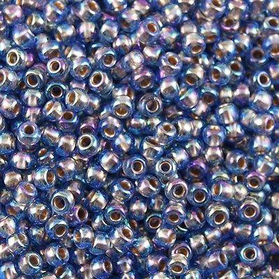 50g Toho Round Seed Bead 11/0 Inside Color Lined Gold Blue AB (997)