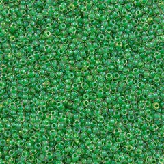 Toho Round Seed Bead 11/0 Inside Color Lined Sour Apple Green 2.5-inch Tube (187)