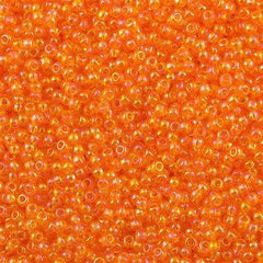 50g Toho Round Seed Bead 11/0 Transparent Orange AB (174)