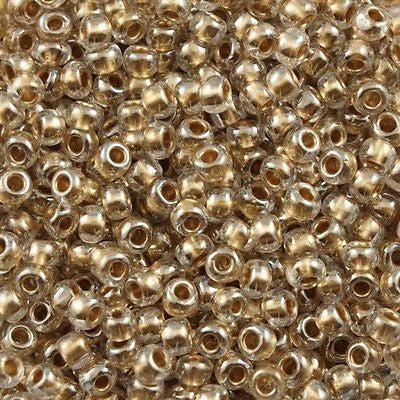 Toho Round Seed Beads 6/0 Inside Color Lined Gold5.5-inch tube (989)