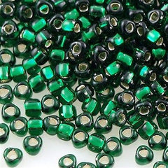 Miyuki Triangle Seed Bead 8/0 Silver Lined Emerald 15g TR1806