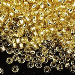 Miyuki Round Seed Bead 8/0 Silver Lined Pale Gold 22g Tube (2)