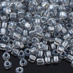 Miyuki Triangle Seed Bead 8/0 Clear Inside Color Lined Silver 23g Tube (1105)