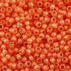50g Toho Round Seed Beads 6/0 Silver Lined Milky Grapefruit (2112)
