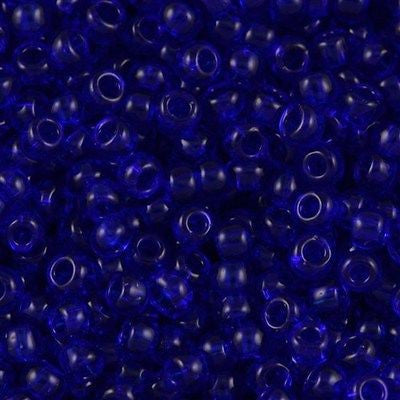Toho Round Seed Bead 11/0 Transparent Cobalt 19g Tube (8)