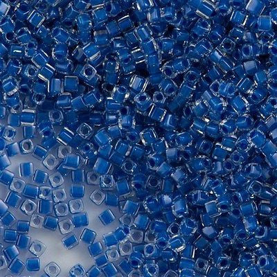 Miyuki 1.8mm Square Seed Bead Inside Color Lined Royal Blue 8g Tube (238)