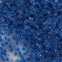Miyuki 1.8mm Square Seed Bead Inside Color Lined Royal Blue 8g Tube (238)