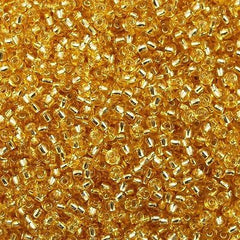 Miyuki Round Seed Bead 6/0 Silver Lined Gold 20g Tube (3)