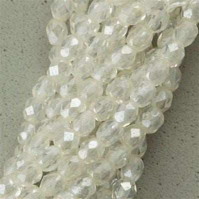 100 Czech Fire Polished 3mm Round Beads Crystal Luster (00030L)