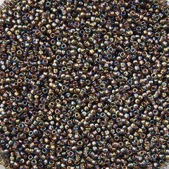 Toho Round Seed Bead 11/0 Inside Color Lined Gold Gray AB 2.5-inch Tube (999)