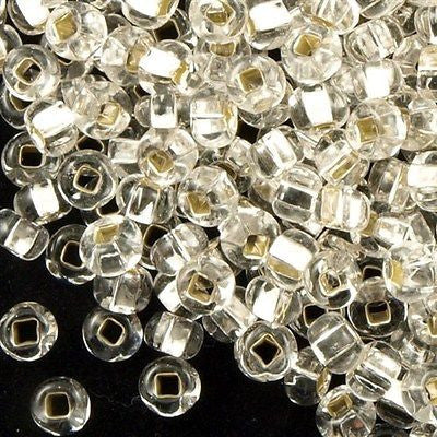 Czech Seed Bead 6/0 (4mm) Beads Silver Lined Crystal (10 Grams