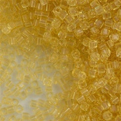 Miyuki 1.8mm Cube Seed Bead Transparent Light Amber 8g Tube (132)