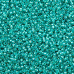 50g Toho Round Seed Bead 8/0 Silver Lined Milky Teal (2104)