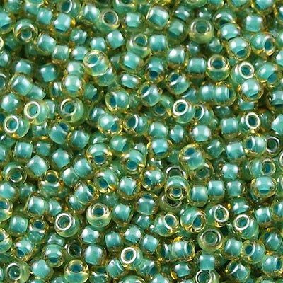 Miyuki Round Seed Bead 11/0 Turquoise Lined Topaz 22g Tube (374)