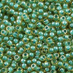 50g Miyuki Round Seed Bead 11/0 Turquoise Lined Topaz (374)