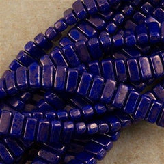 50 CzechMates 3x6mm Two Hole Brick Beads Blue Moon Dust (33060MD)