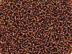 Toho Round Seed Bead 15/0 Silver Lined Amber 2.5-inch Tube (34)