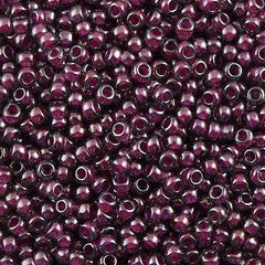 50g Toho Round Seed Beads 6/0 Inside Color Lined Grey Magenta (1076)