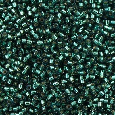 Miyuki Delica Seed Bead 11/0 Silver Lined Dyed Bright Teal 2-inch Tube DB607