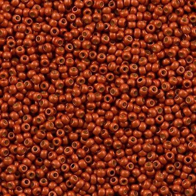 Toho Round Seed Bead 11/0 PermaFinish Matte Galvanized Saffron 2.5-inch Tube (562PFF)