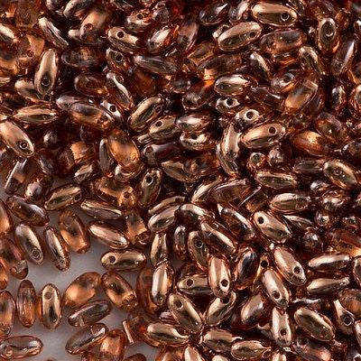 Czech Rizo 2.5x6mm Beads Rosaline Capri Gold 15g RZ-70120CAG