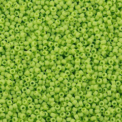 Toho Round Seed Bead 11/0 Opaque Matte Lime 2.5-inch Tube (44F)