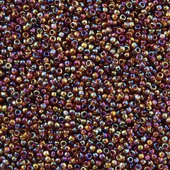 Toho Round Seed Bead 15/0 Transparent Cranberry AB 2.5-inch Tube (177)