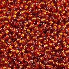 Toho Round Seed Bead 8/0 Silver Lined Burnt Orange 2.5-inch tube (2208)
