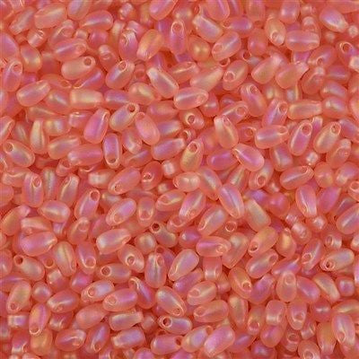 Miyuki Long Drop Seed Bead Transparent Matte Dark Pink AB 24g Tube (2133F)