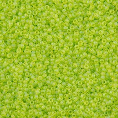 Miyuki Round Seed Bead 15/0 Matte Lime AB 2-inch Tube (143FR)