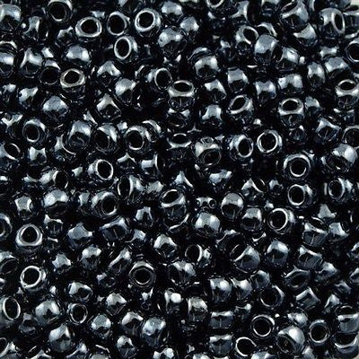 Toho Round Seed Beads 6/0 Metallic Hematite 2.5-inch tube (81)