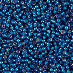 Miyuki Round Seed Bead 8/0 Silver Lined Capri AB 22g Tube (1025)