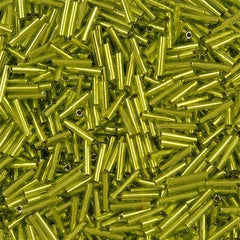 25g Toho 9mm Bugle Bead Silver Lined Lime Green (24)