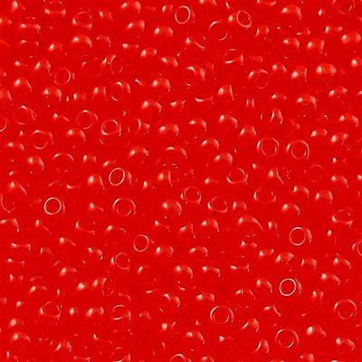 Toho Round Seed Bead 8/0 Transparent Orange Red 2.5-inch tube (5)