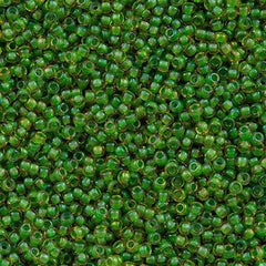 Toho Round Seed Bead 11/0 Topaz Inside Color Lined Green 2.5-inch Tube (393)