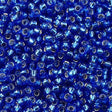 50g Toho Round Seed Beads 6/0 Silver Lined Montana Blue (35)