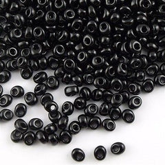 Miyuki 4mm Magatama Seed Bead Opaque Black 23g Tube (401)