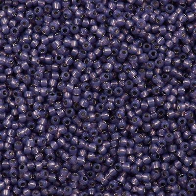 Toho Round Seed Bead 11/0 Silver Lined Milky Lavender 2.5-inch Tube (2124)