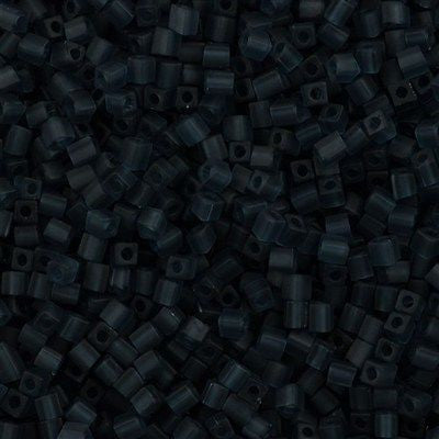 Miyuki 3mm Cube Seed Bead Matte Transparent Montana Blue 15g (2411F)